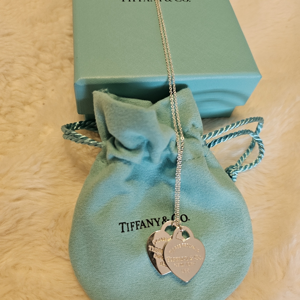 Tiffany & Co. Silver Double Heart Necklace